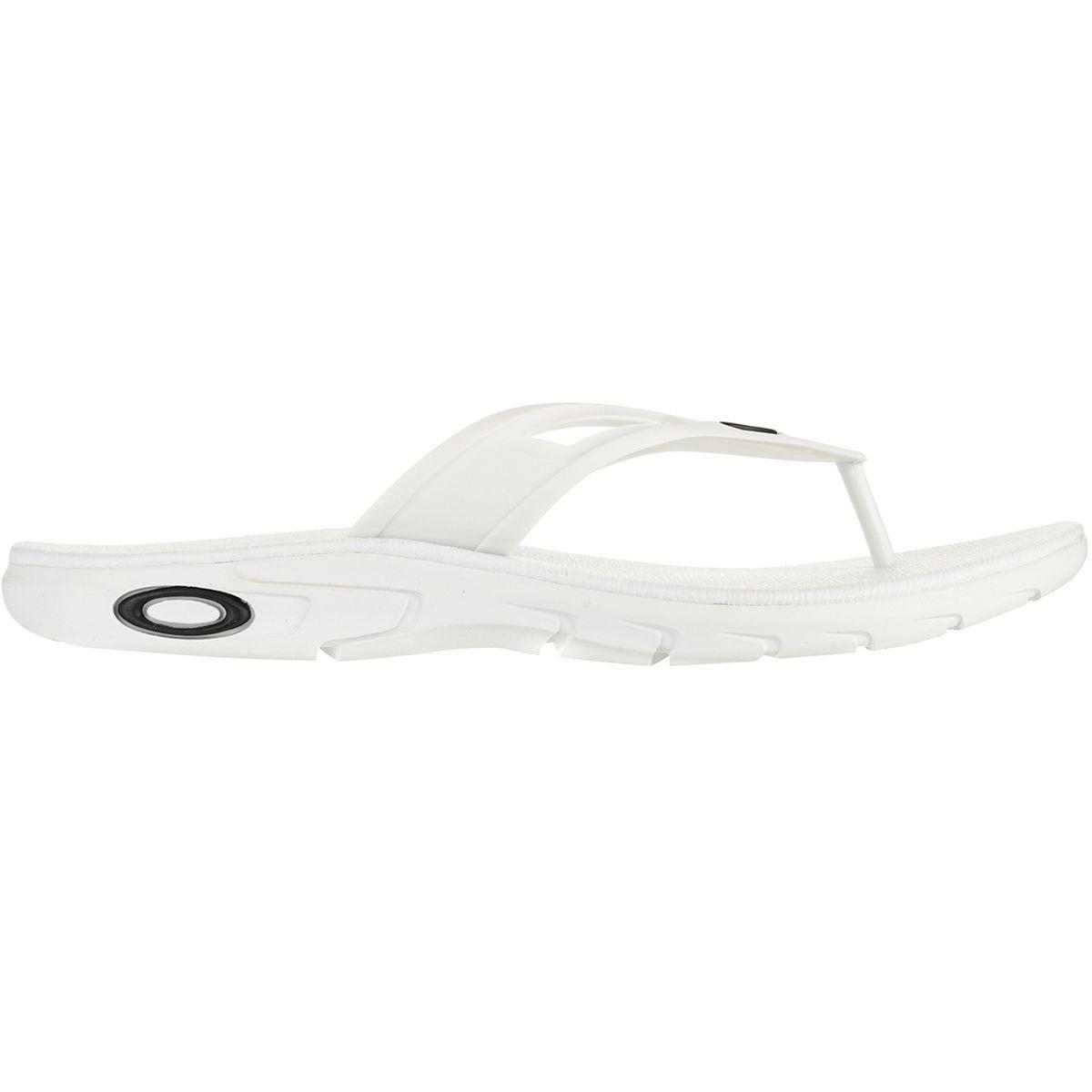 white oakley flip flops