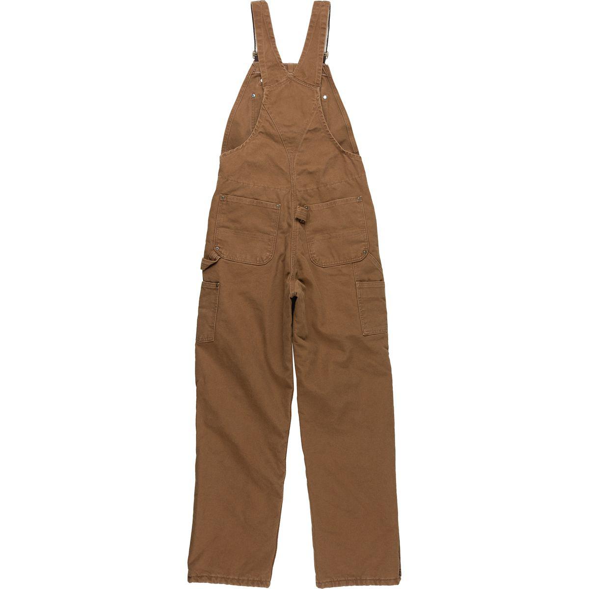 carhartt quilt lined sandstone bib overalls