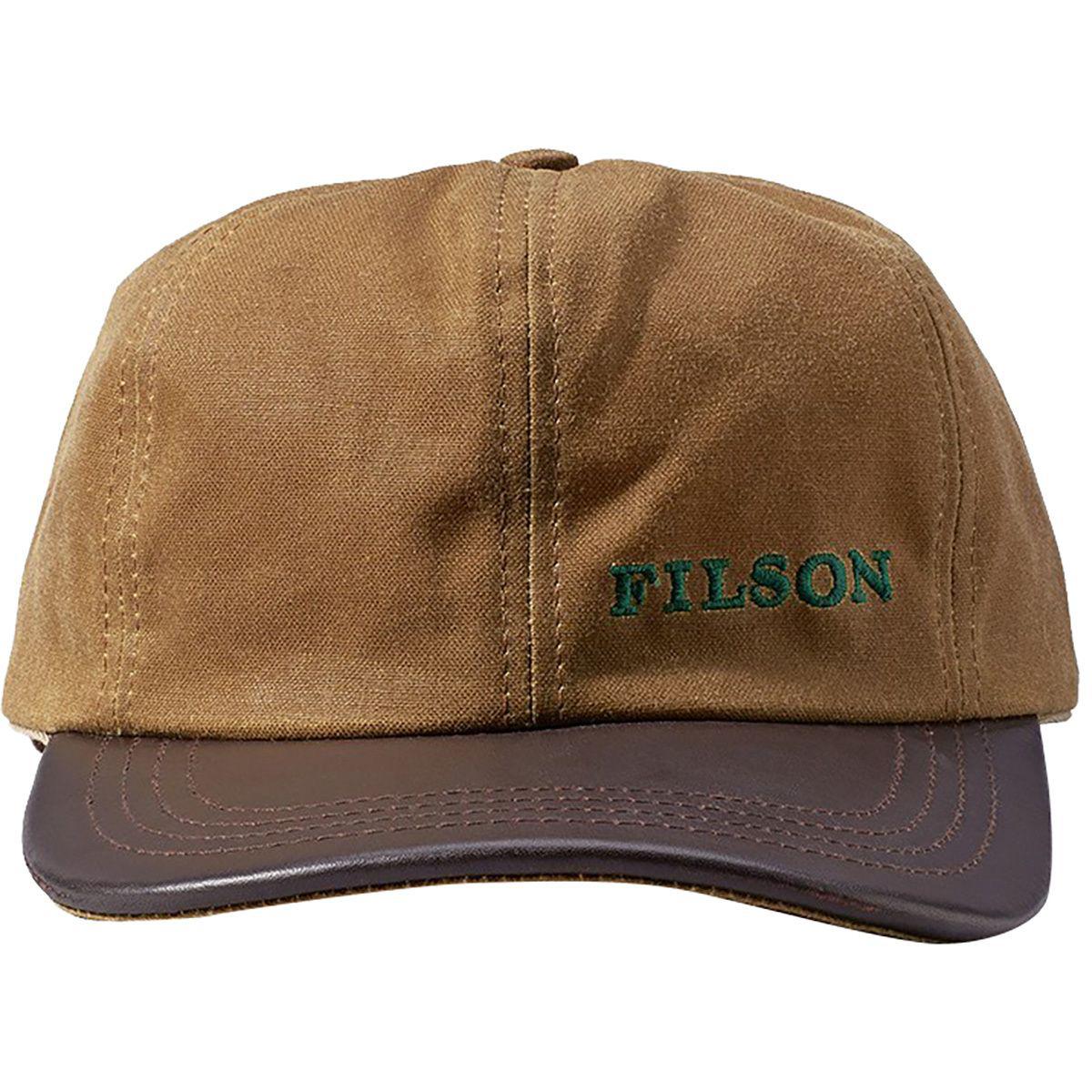 Filson Tin Cloth Leather Cap in Dark Tan (Brown) for Men Lyst