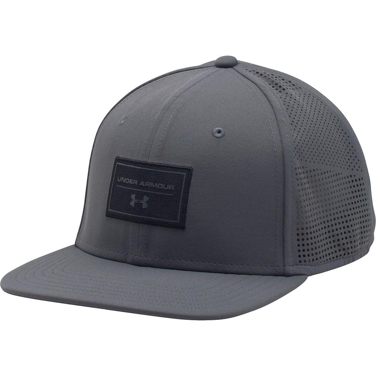 Under Armour Supervent Flat Brim Snapback Hat in Black for Men | Lyst