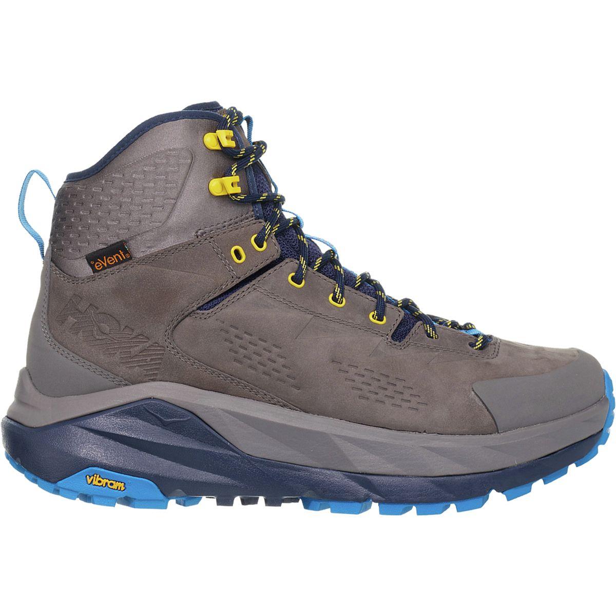 Hoka One One Leather Sky Kaha Hiking Boot in Charcoal Grey/Blue (Gray ...