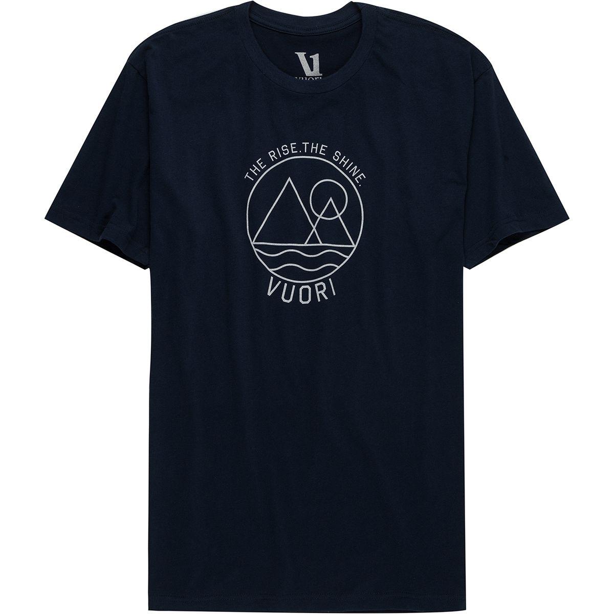 Vuori Cotton The Rise The Shine Tshirt in Navy Heather (Blue) for Men