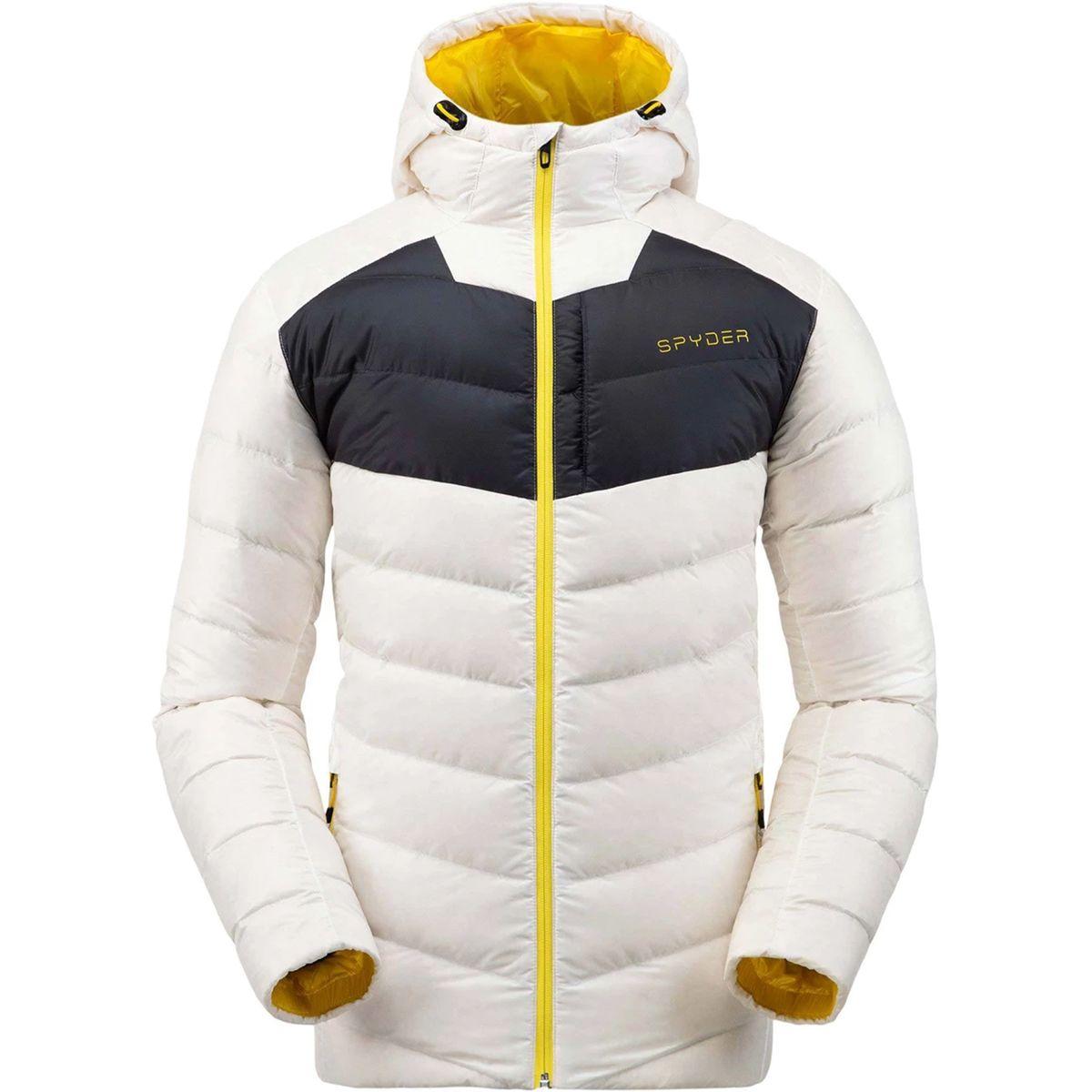 Spyder Synthetic Timeless Hoodie Down Jacket in White for Men - Lyst