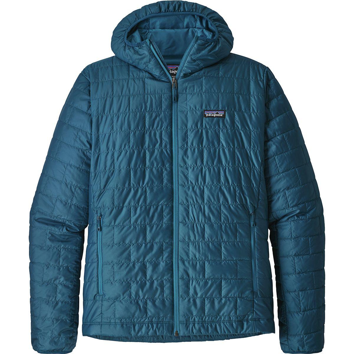 Patagonia Synthetic Nano Puff Hooded Insulated Jacket in Blue for Men ...