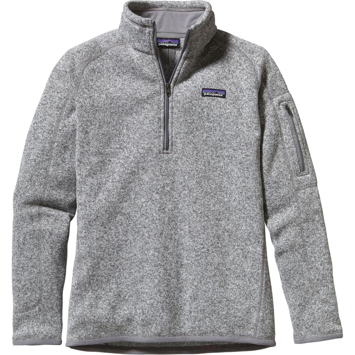 patagonia grey fleece quarter zip