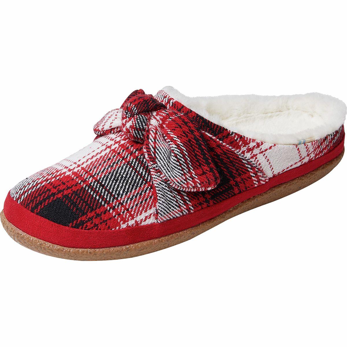 opleggen schot Herinnering TOMS Red Plaid And Bow Women's Ivy Slippers | Lyst