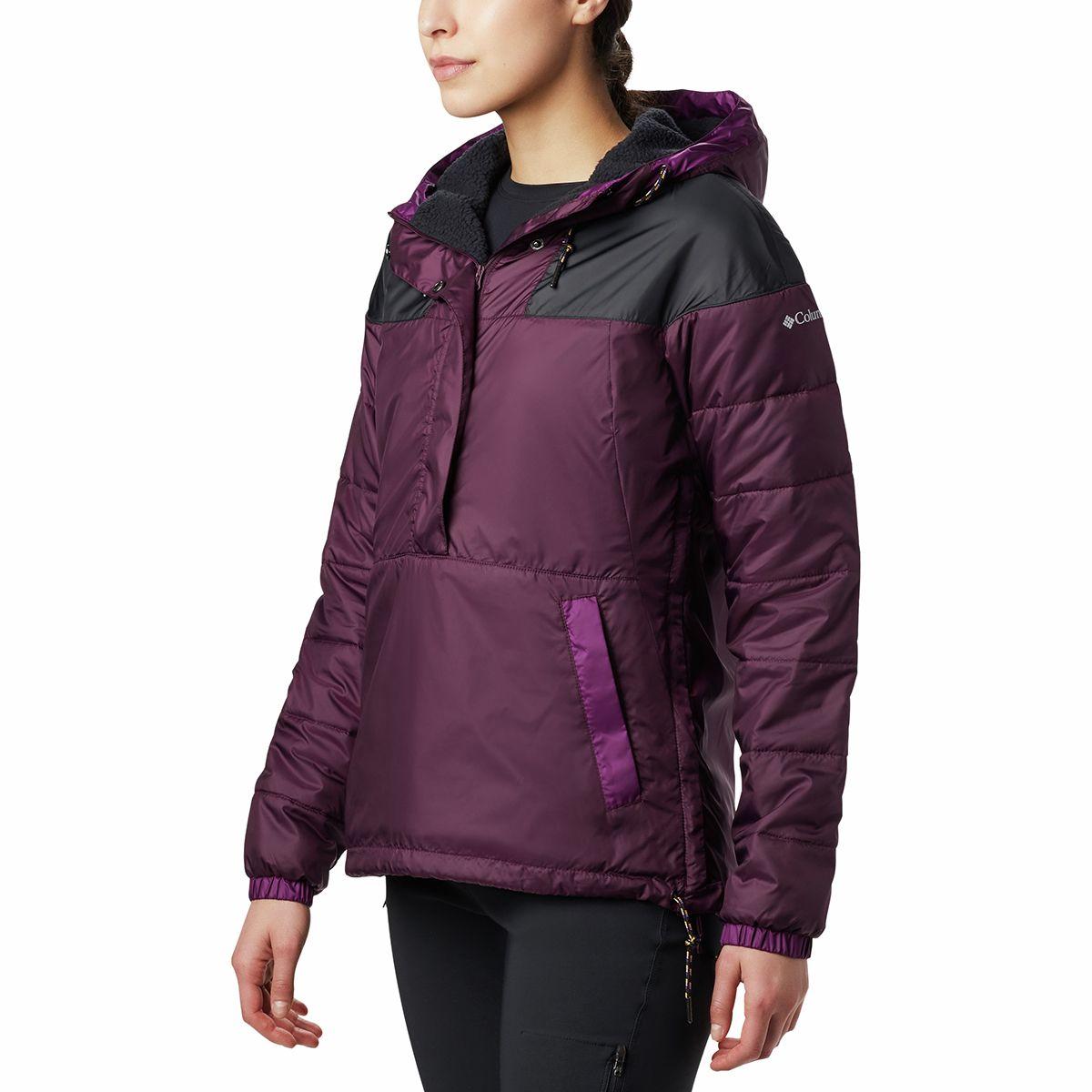 Columbia Fleece Lodge Pullover Insulated Jacket in Black Cherry/Black
