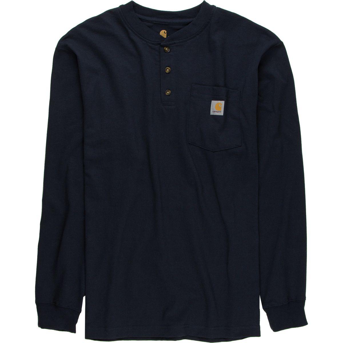 Carhartt Cotton Workwear Pocket Long-sleeve Henley Shirt in Navy (Blue ...