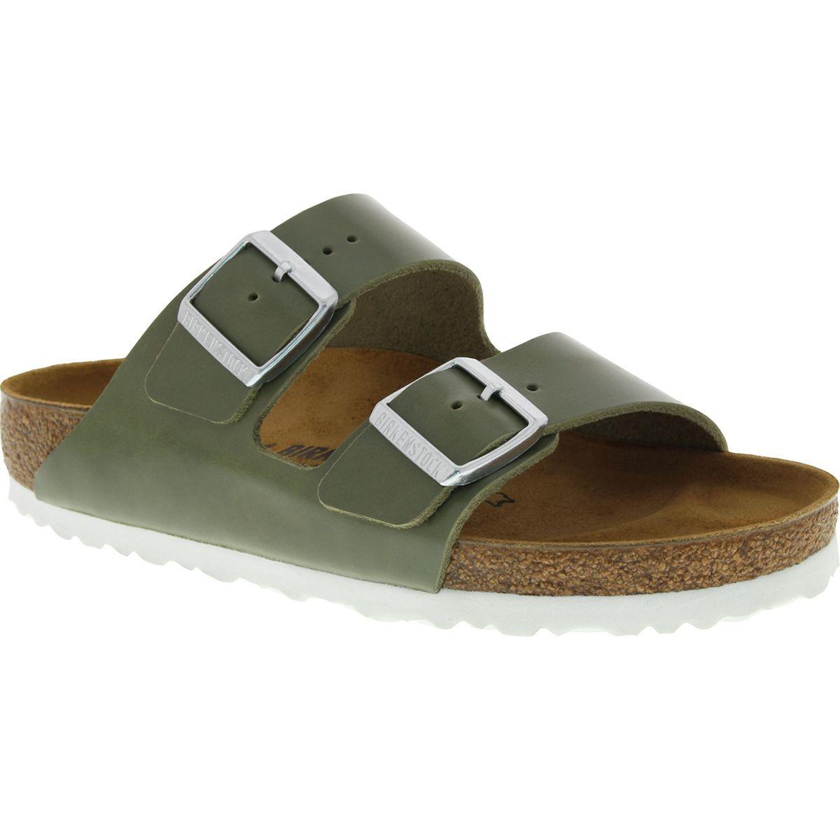 Birkenstock Arizona Leather Narrow Sandal in Khaki Leather (Green) - Save 37% - Lyst