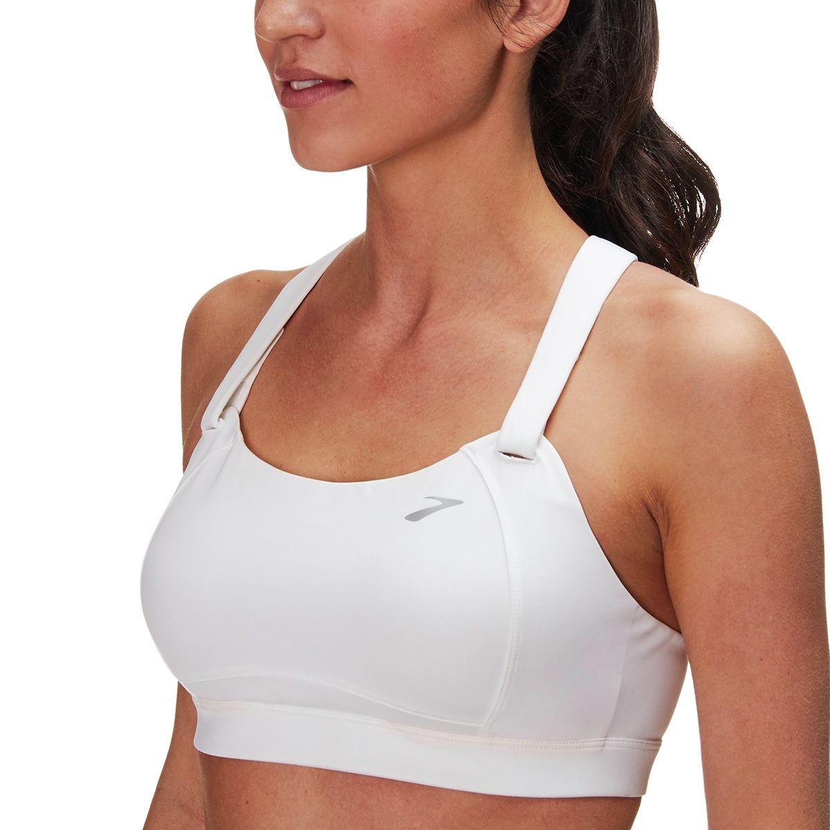 Brooks Synthetic Moving Comfort Juno Sports Bra In White Lyst