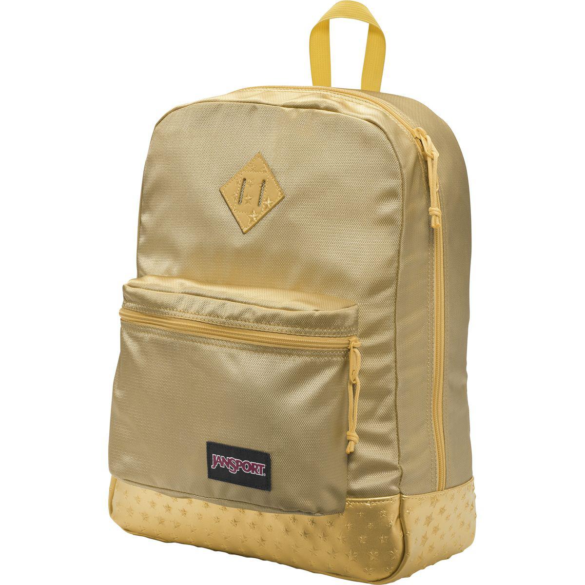 jansport super fx rose smoke & gold backpack