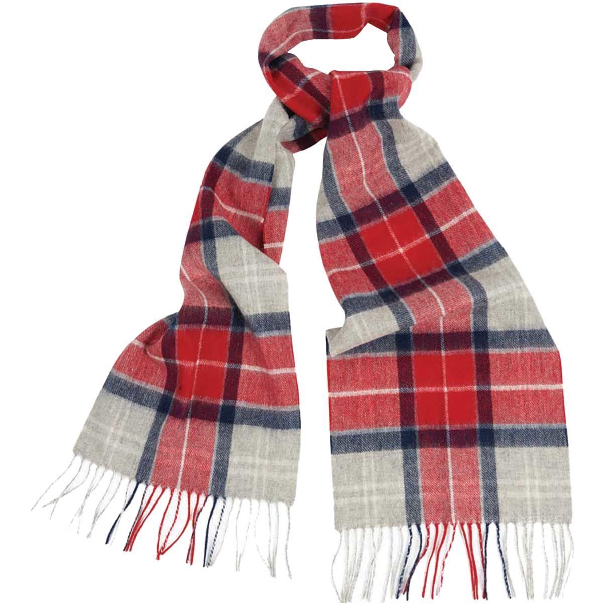 Barbour Merino Cashmere Tartan Scarf in Red/Grey (Red) for Men Lyst