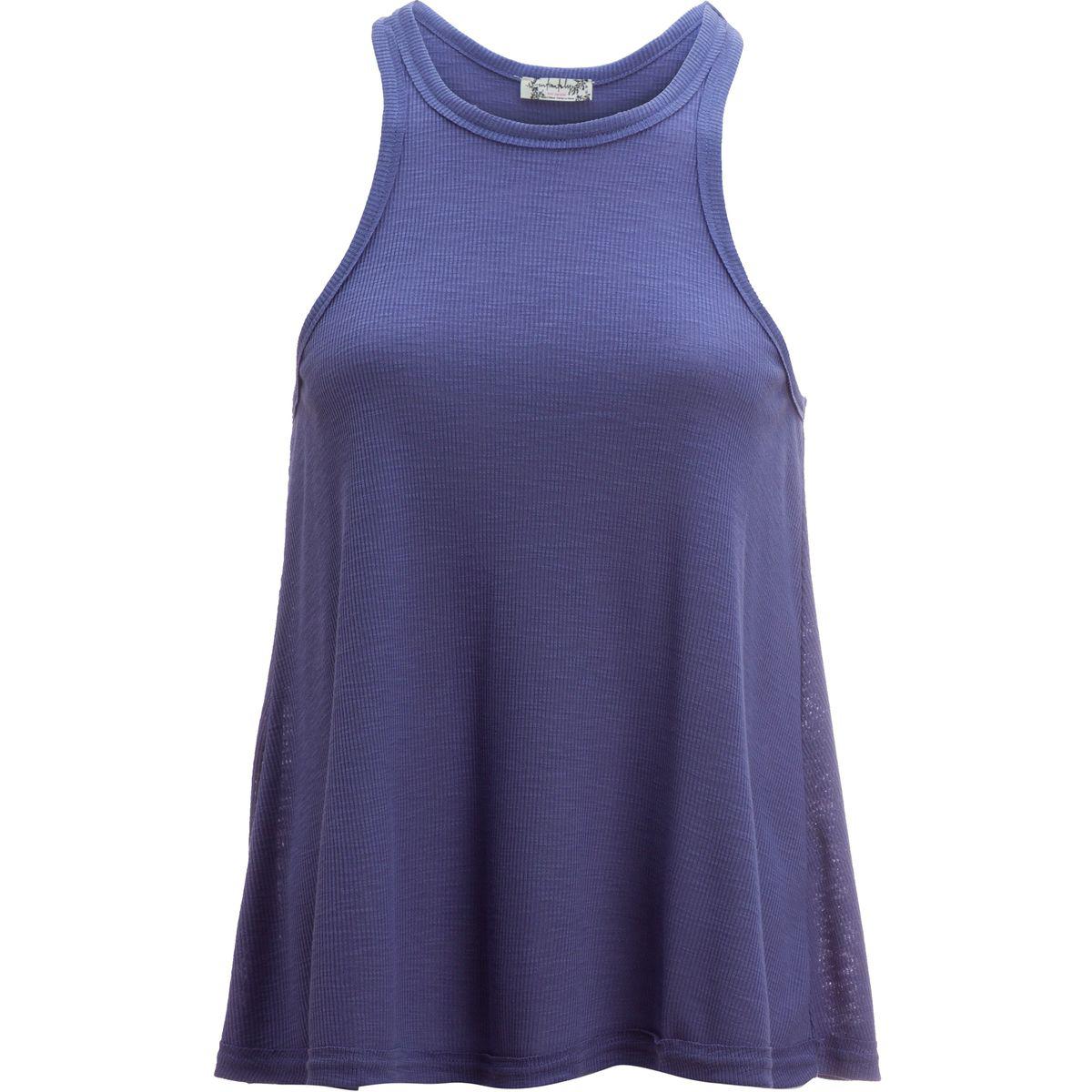 Free People Denim Long Beach Tank Top In Lilac Purple Lyst