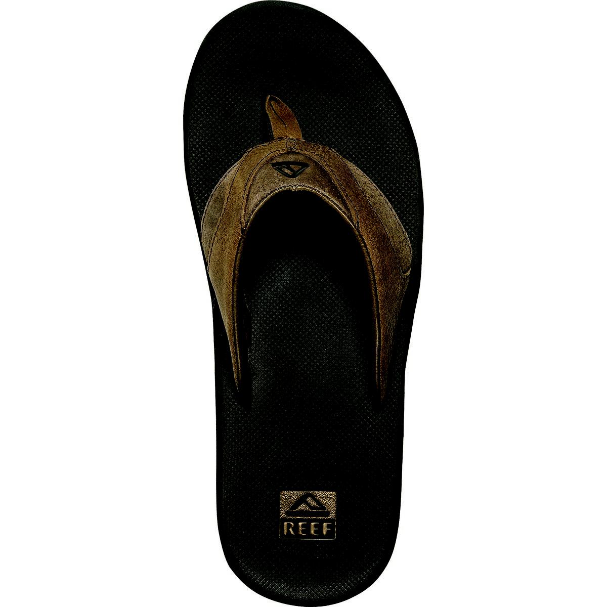 reef leather fanning flip flops