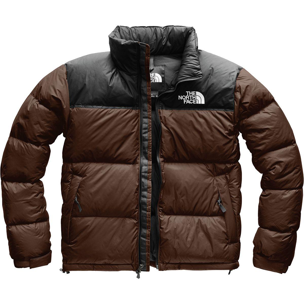 brown north face puffer jacket