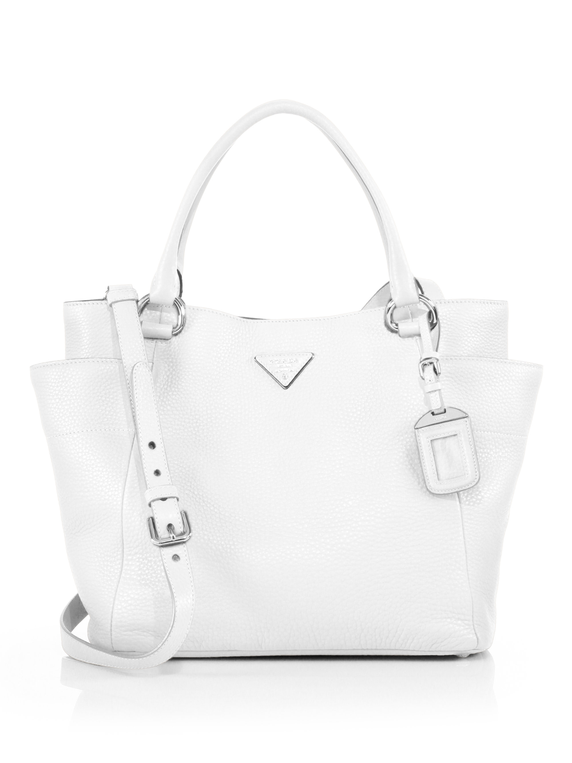 Prada Daino Sidepocket Hobo Bag in White Lyst