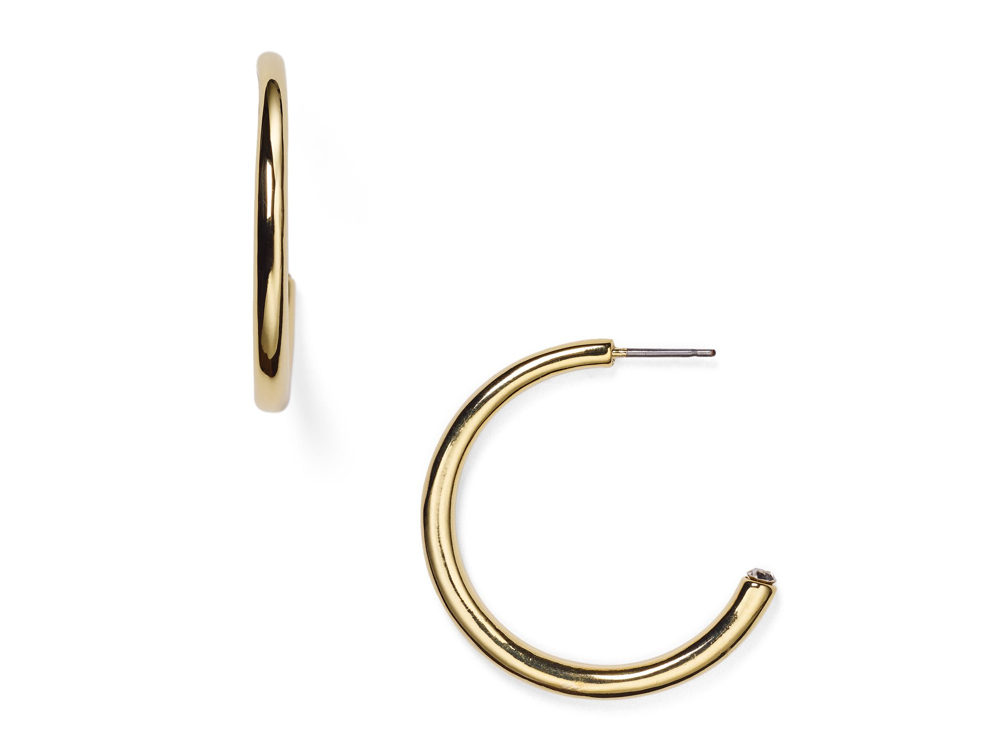 Lyst Ralph Lauren Open Hoop Earrings In Metallic Gallery
