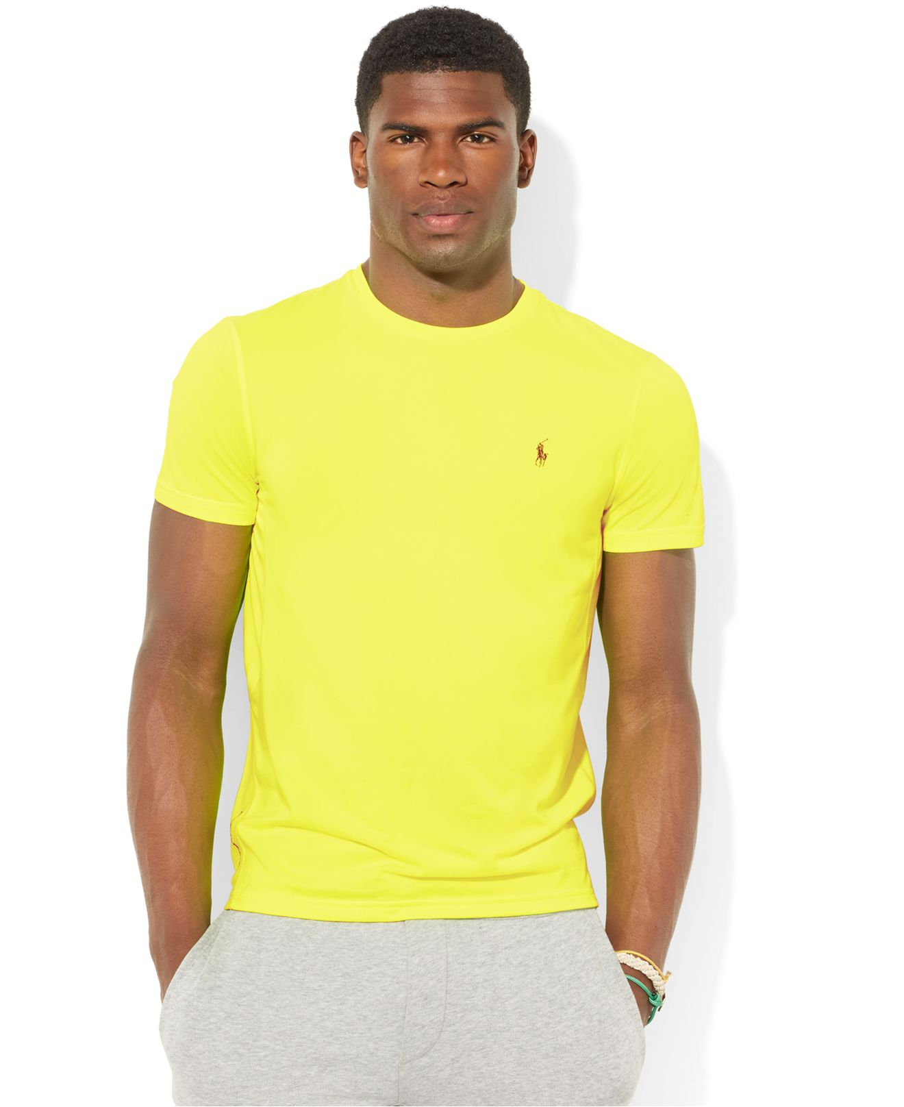 Polo Ralph Lauren Performance Jersey T-Shirt in Yellow for Men | Lyst