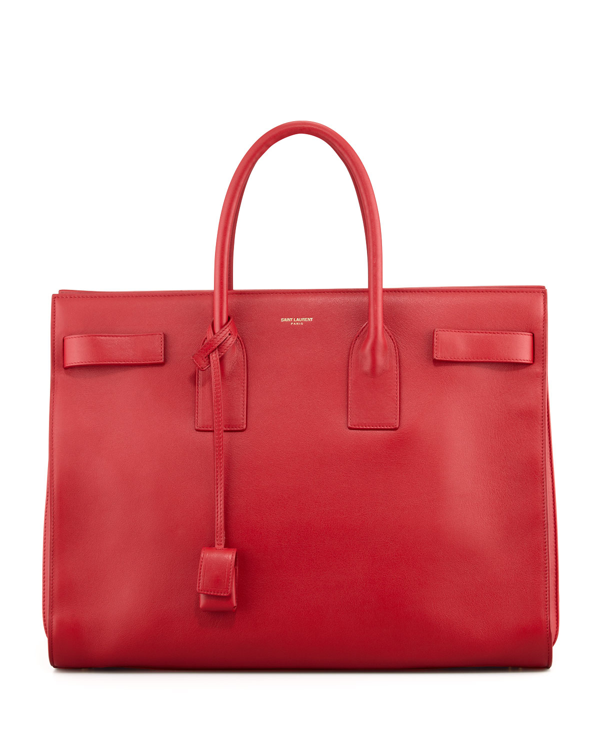 Saint laurent Classic Sac De Jour Leather Tote Bag in Red | Lyst