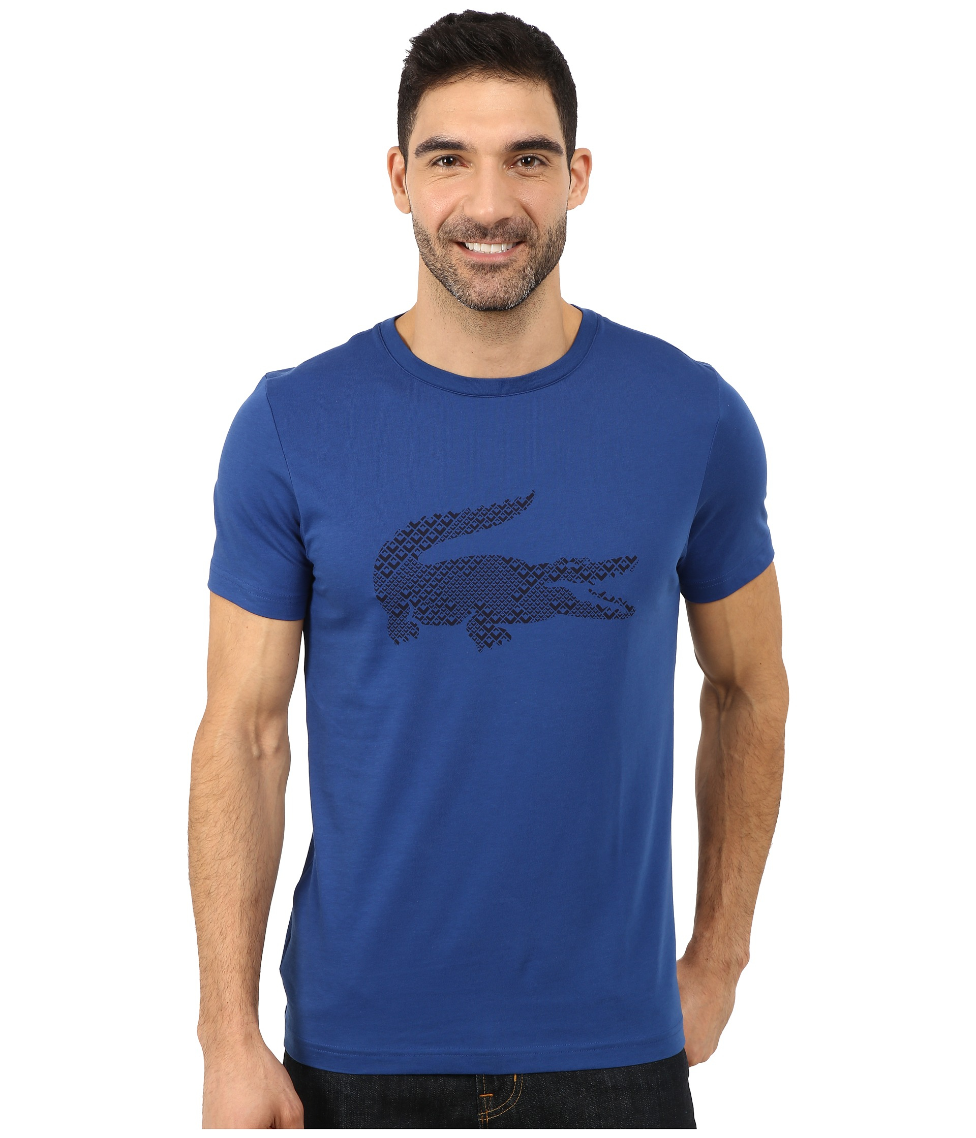 Lacoste Cotton Sport Short Sleeved Printed Croc Graphic Tee Shirt in Blue  for Men - Lyst