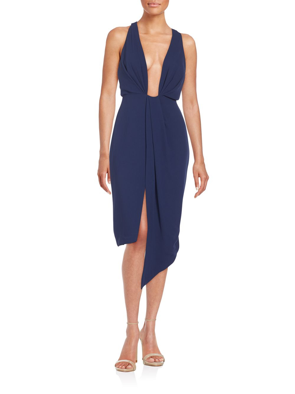 nicholas plunging navy dress