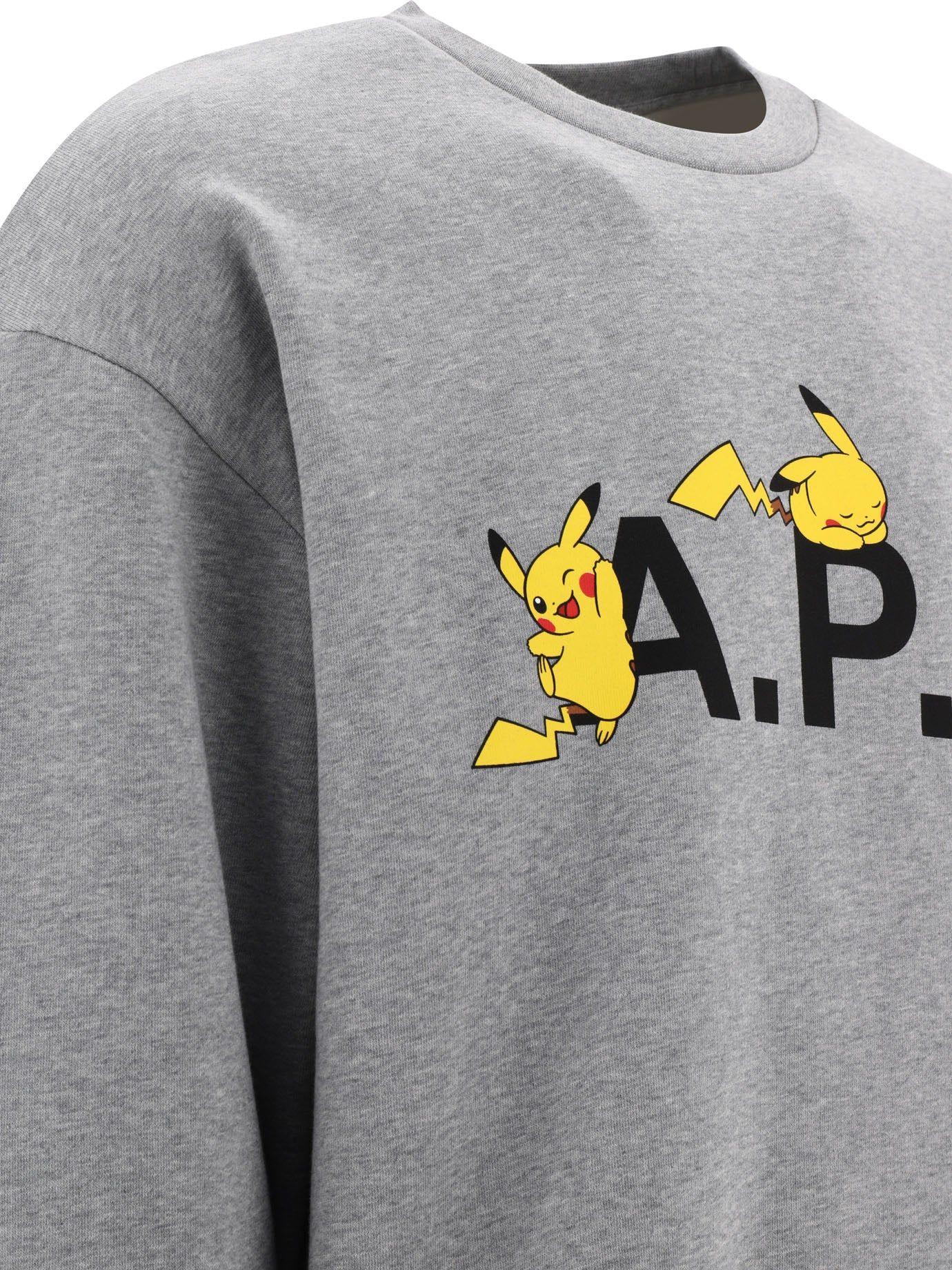 A.P.C. pokemon Pikachu Sweatshirt in Gray for Men Lyst
