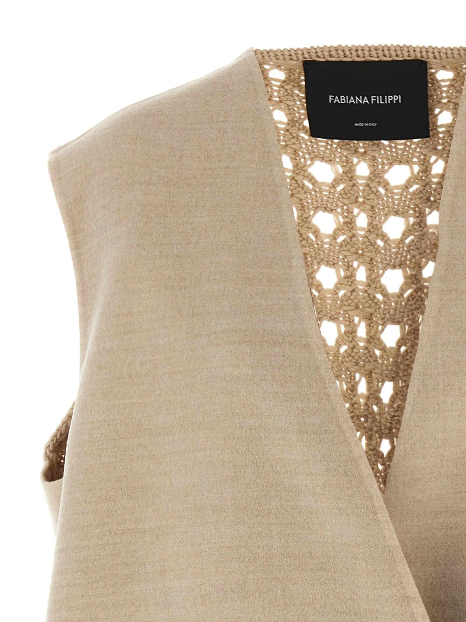 ボトムスその他 Fabiana Filippi V-Neck Cotton Vest With Silk Satin Back Fabiana Filippi Waistcoats and gilets for Women | Online