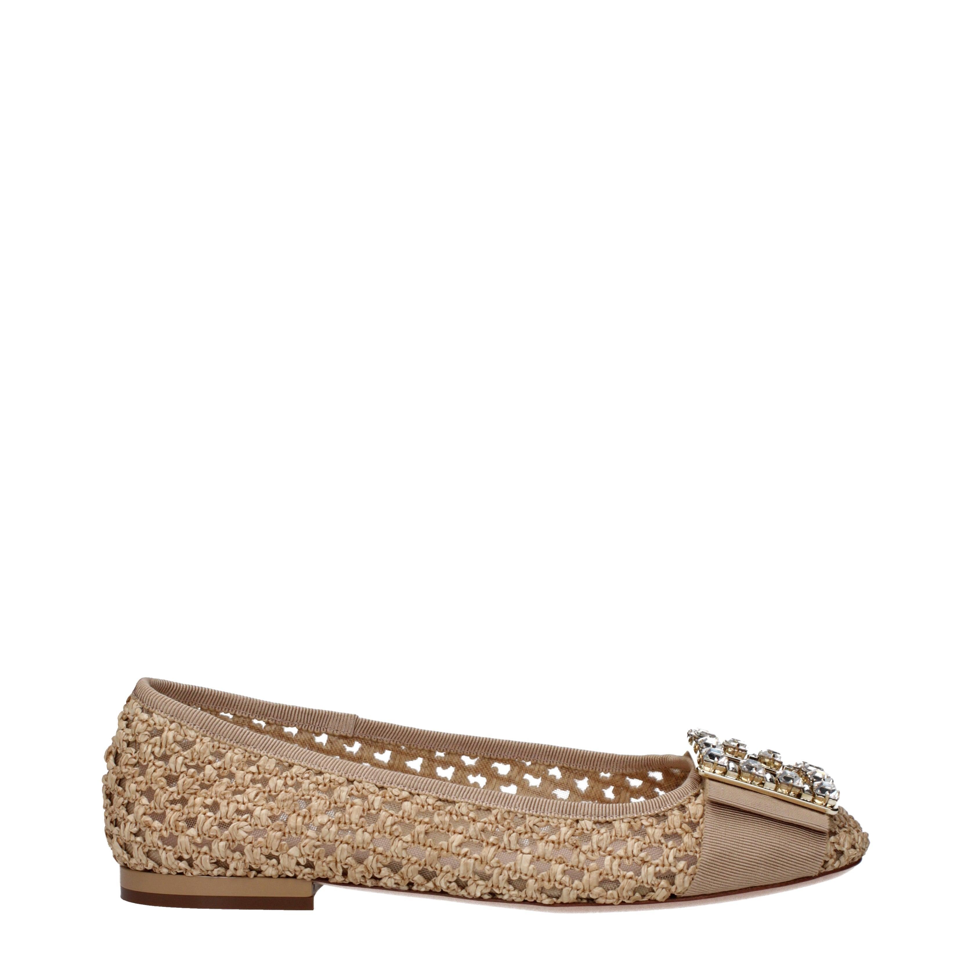 Roger Vivier Ballerine Donna Rafia in Natural | Lyst