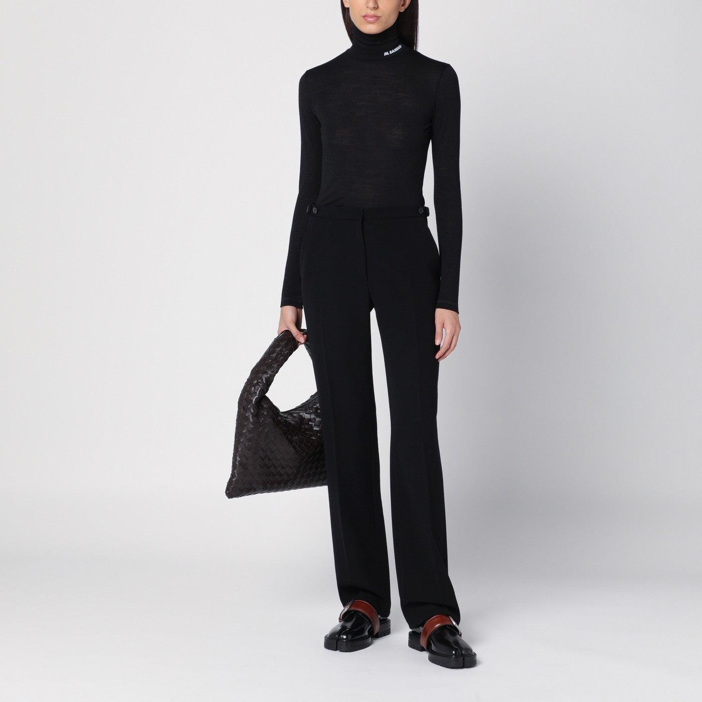 Jil Sander Wool-Blend Turtleneck Sweater in Black | Lyst Jil Sander Wool-Blend Turtleneck Sweater in Black | Lyst
