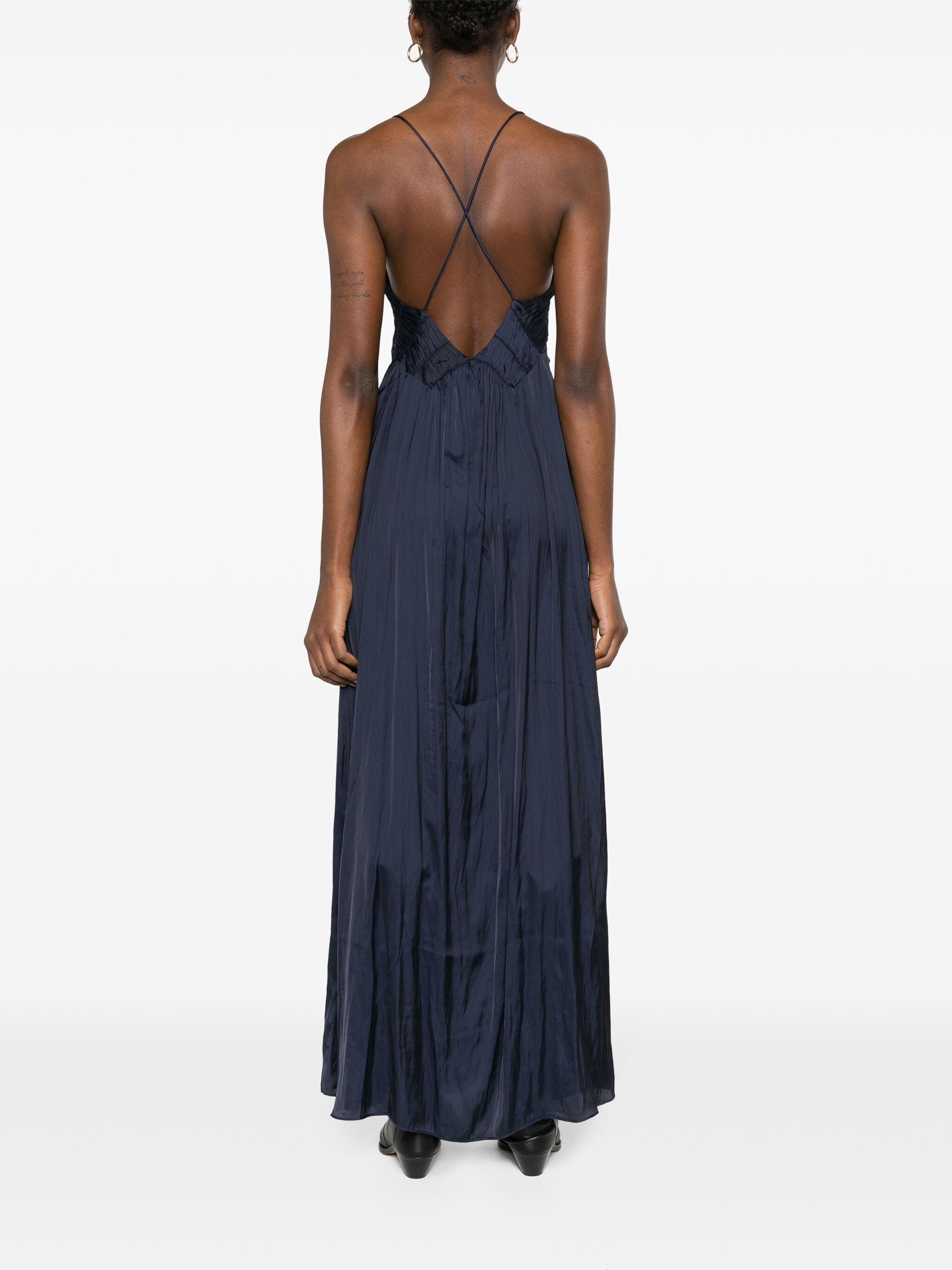 zadig rayonne satin dress Zadig & Voltaire Rayonne Satin Maxi Dress in Blue