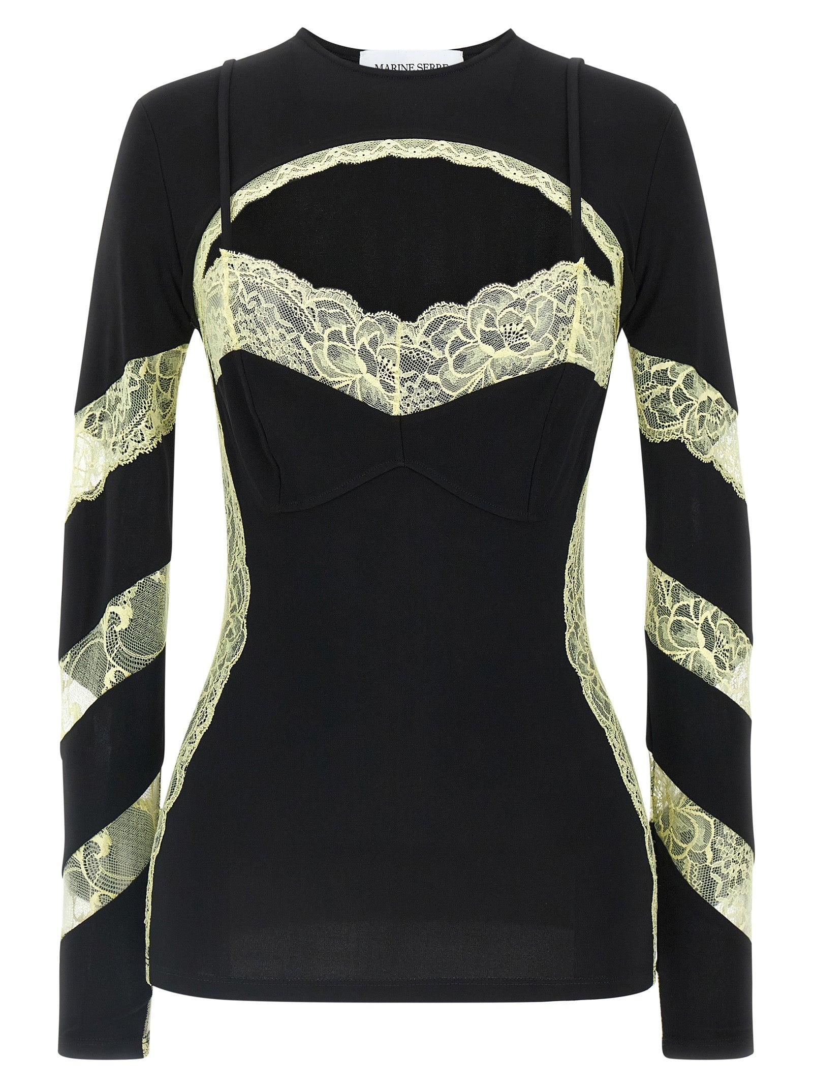 トップス MARINE SERRE TROMPE L'OEIL NECKLINE TOP Trompe l'Oeil Neckline Top MARINE SERRE | Blondie Shop