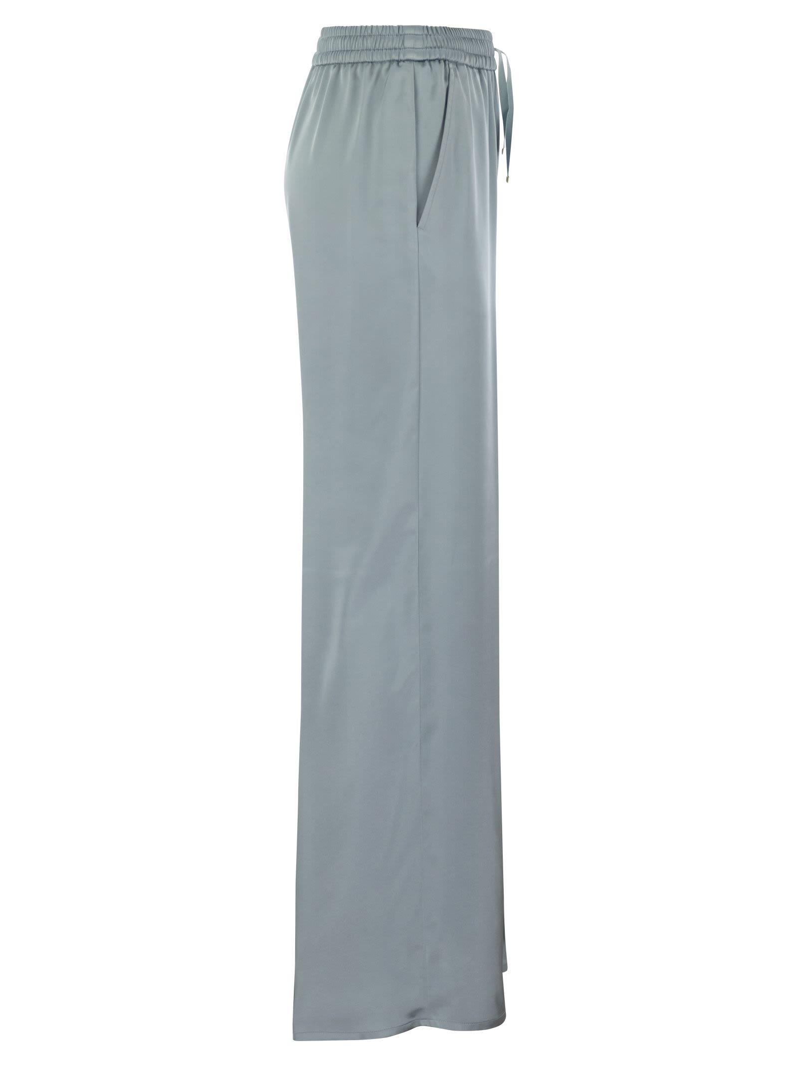 パンツ HERNO Satin trousers with elasticated waistband TROUSERS IN CASUAL SATIN in Black for Women | Herno®
