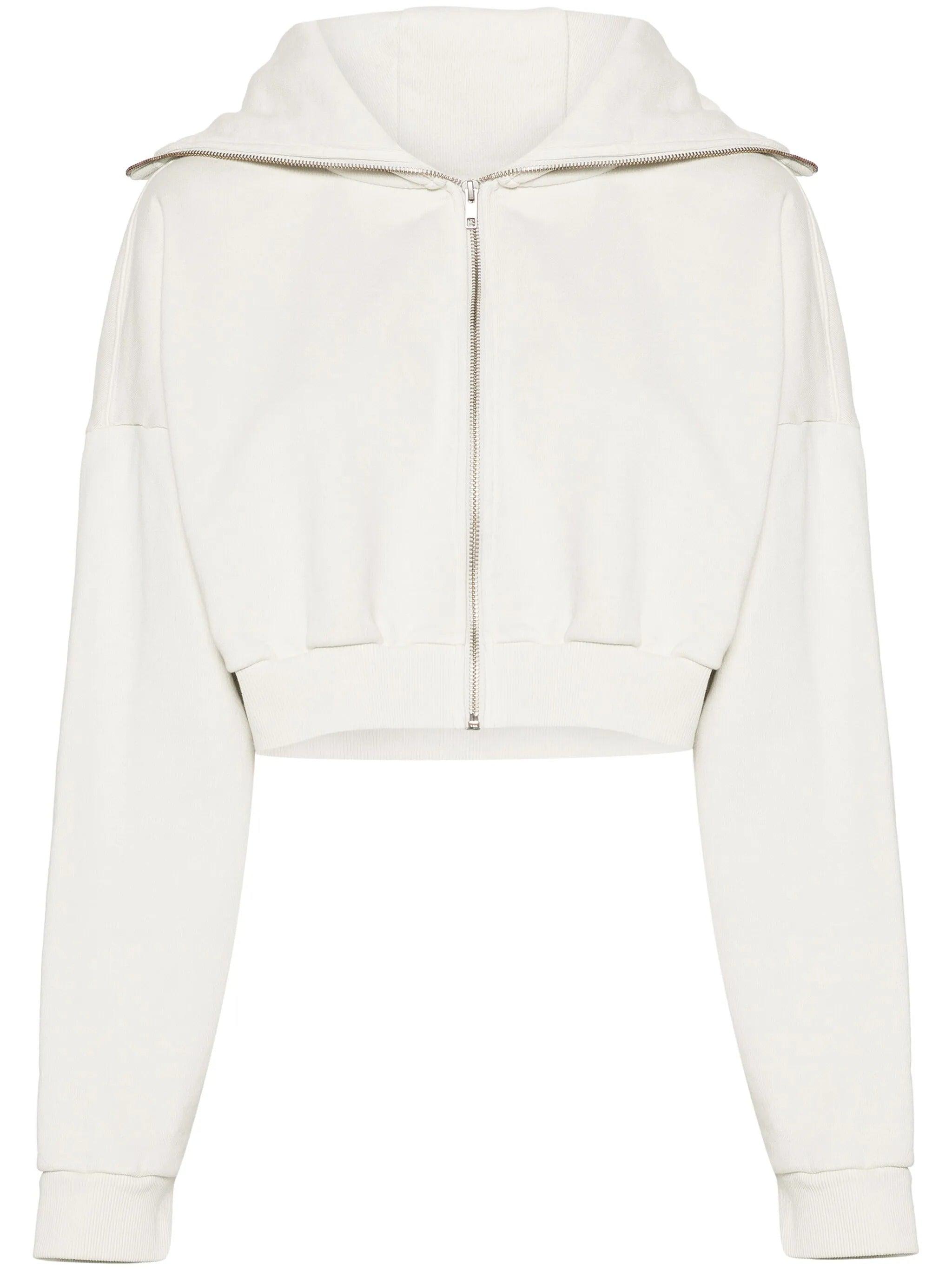 Entire studios Cropped Full Zip Rice in White | Lyst