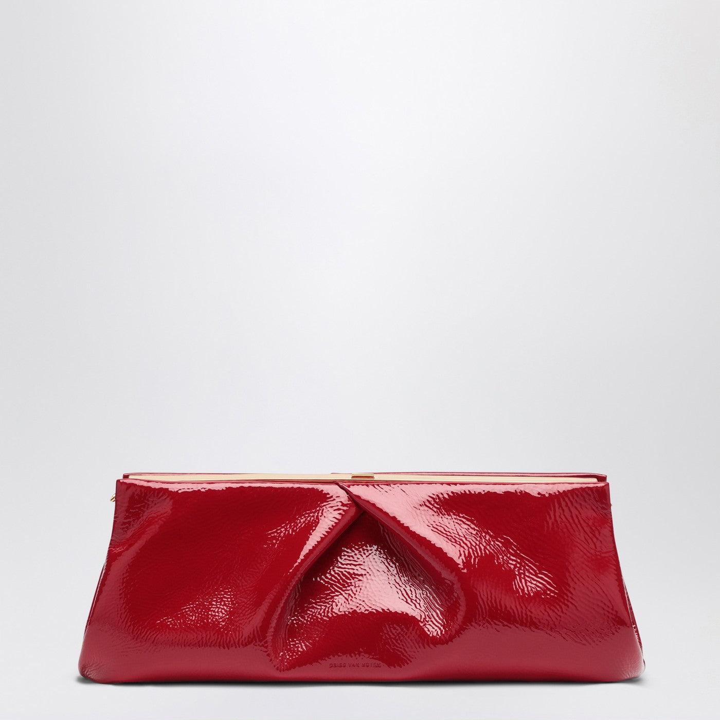Dries Van Noten Large Patent Clutch Bag in Red | Lyst