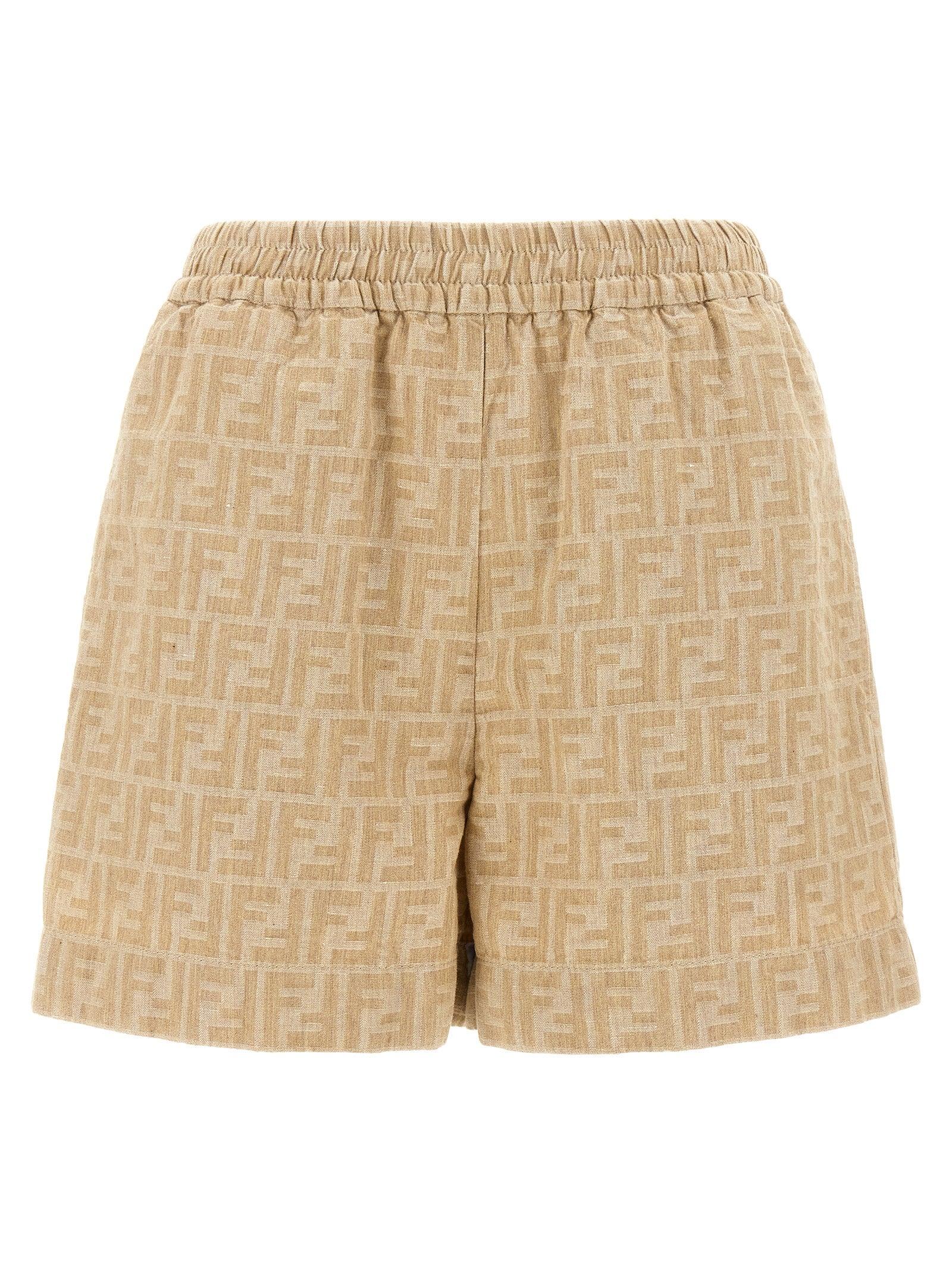 ショートパンツ Fendi Ff Beige Chambray Denim Shorts Fendi Jean and denim shorts for Women | Online Sale up to 29