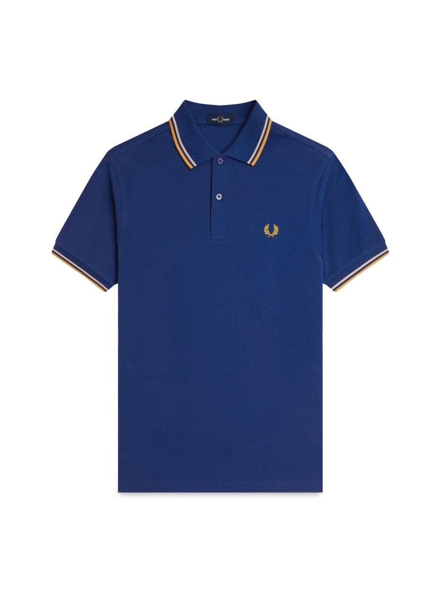 Fred Perry Cotton Pique Polo Shirt With Double Stripe in