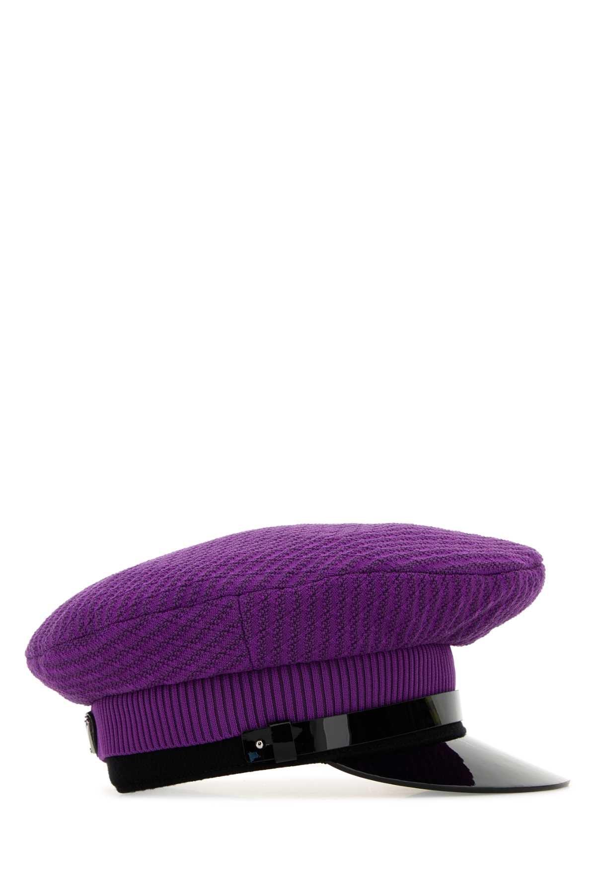 帽子 Prada Purple Stretch Nylon Baker Boy Hat prada-Purple-Stretch-Nylon-