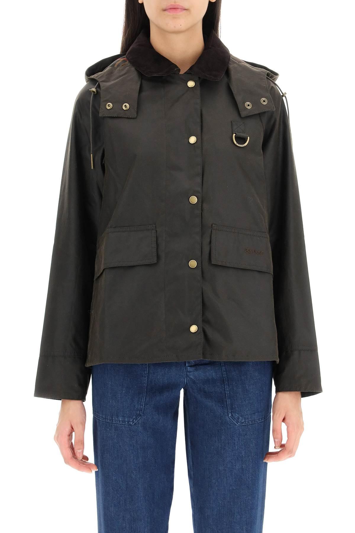 Barbour 'avon Wax' Waxed Cotton Jacket With Detachable Hood in Black | Lyst  UK