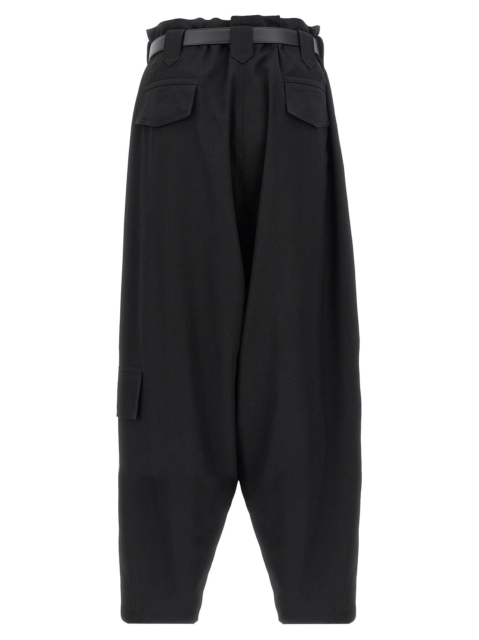 YOHJI YAMAMOTO パンツ（その他） 黒 2001324M0032 Yohji Yamamoto collections Printed Silk Dropped Crotch Pants