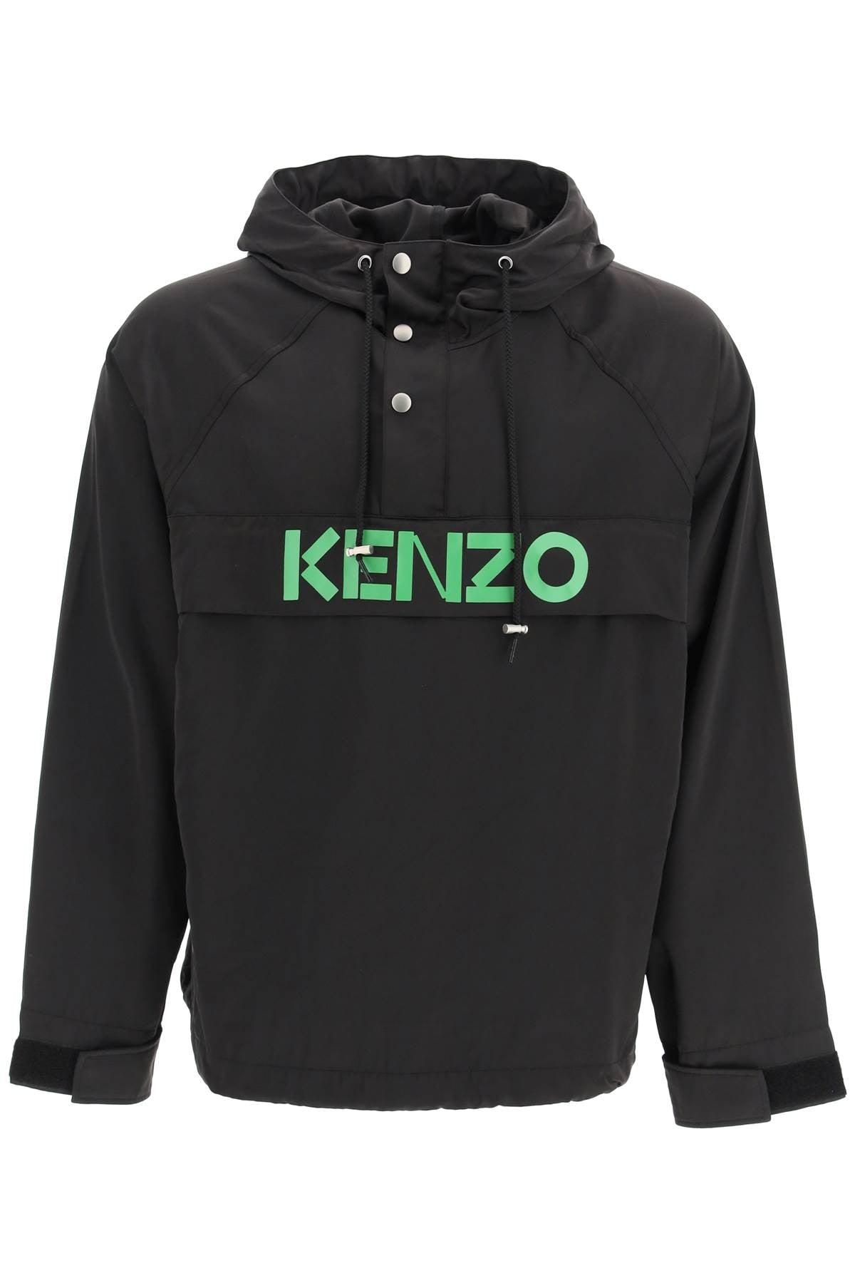 KENZO Logo Anorak in Black for Men | Lyst