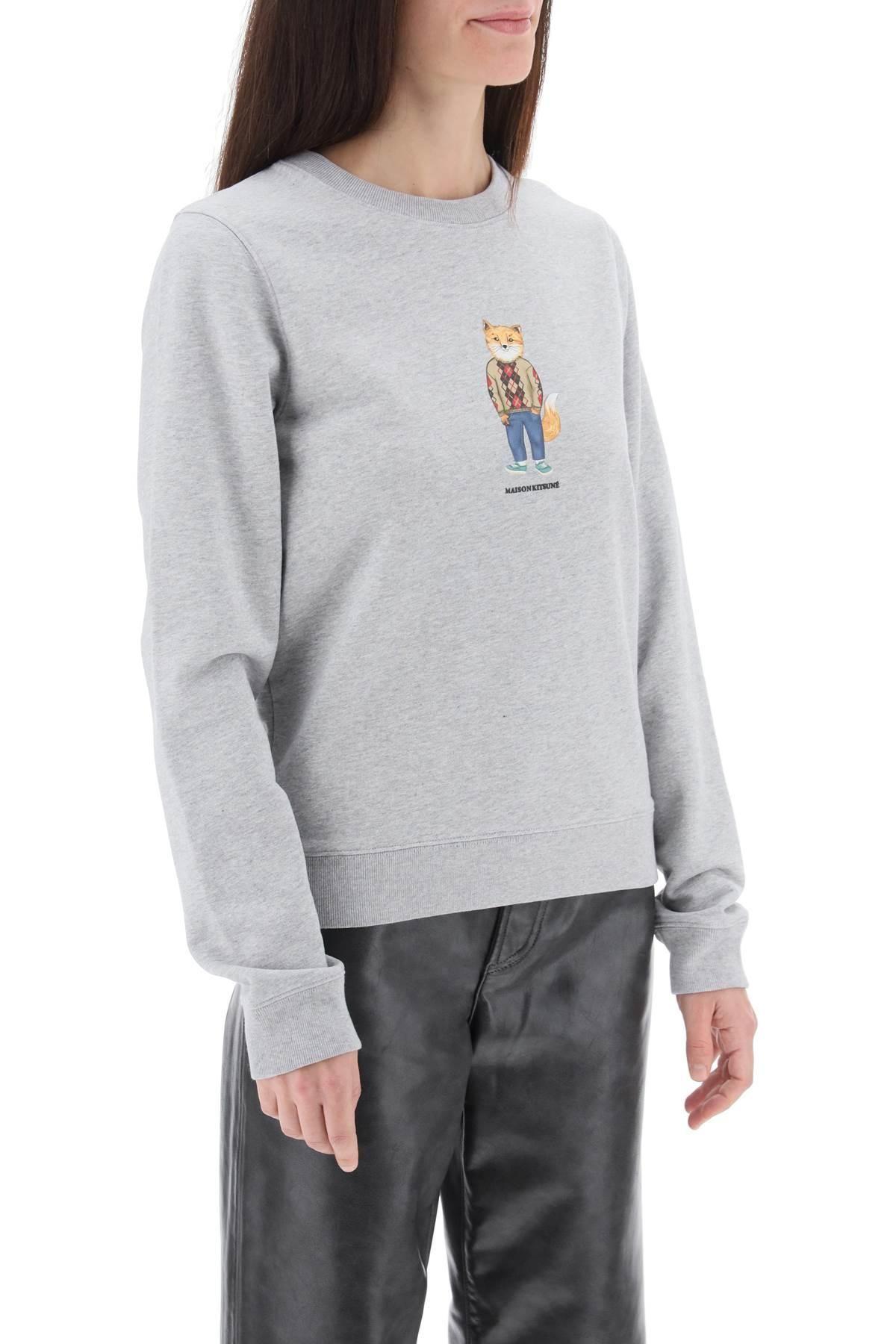 Maison Kitsuné Dressed Fox Sweatshirt in Gray | Lyst