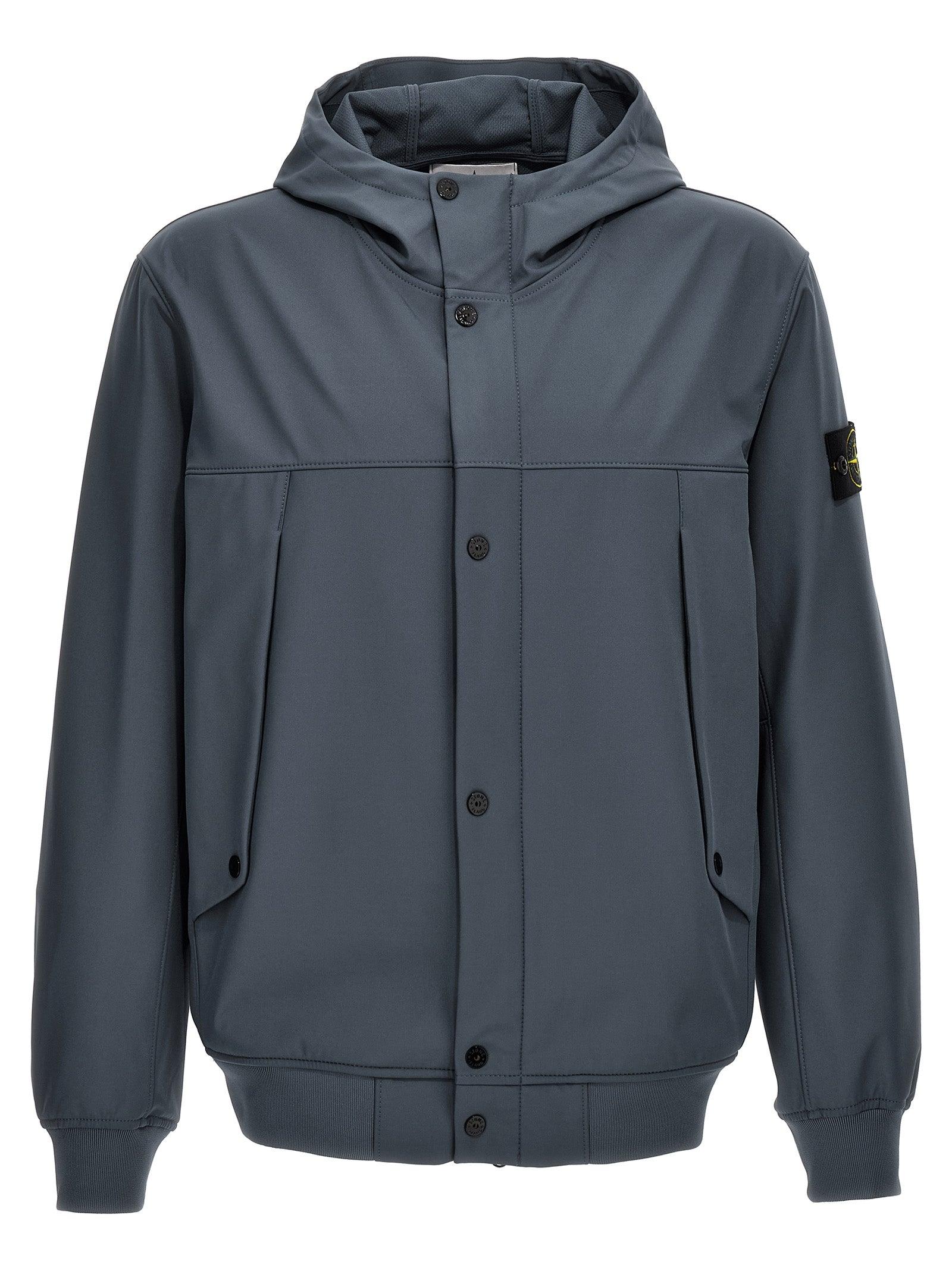 Stone Island 'Light Soft Shell-R' Jacket in Blue for Men | Lyst