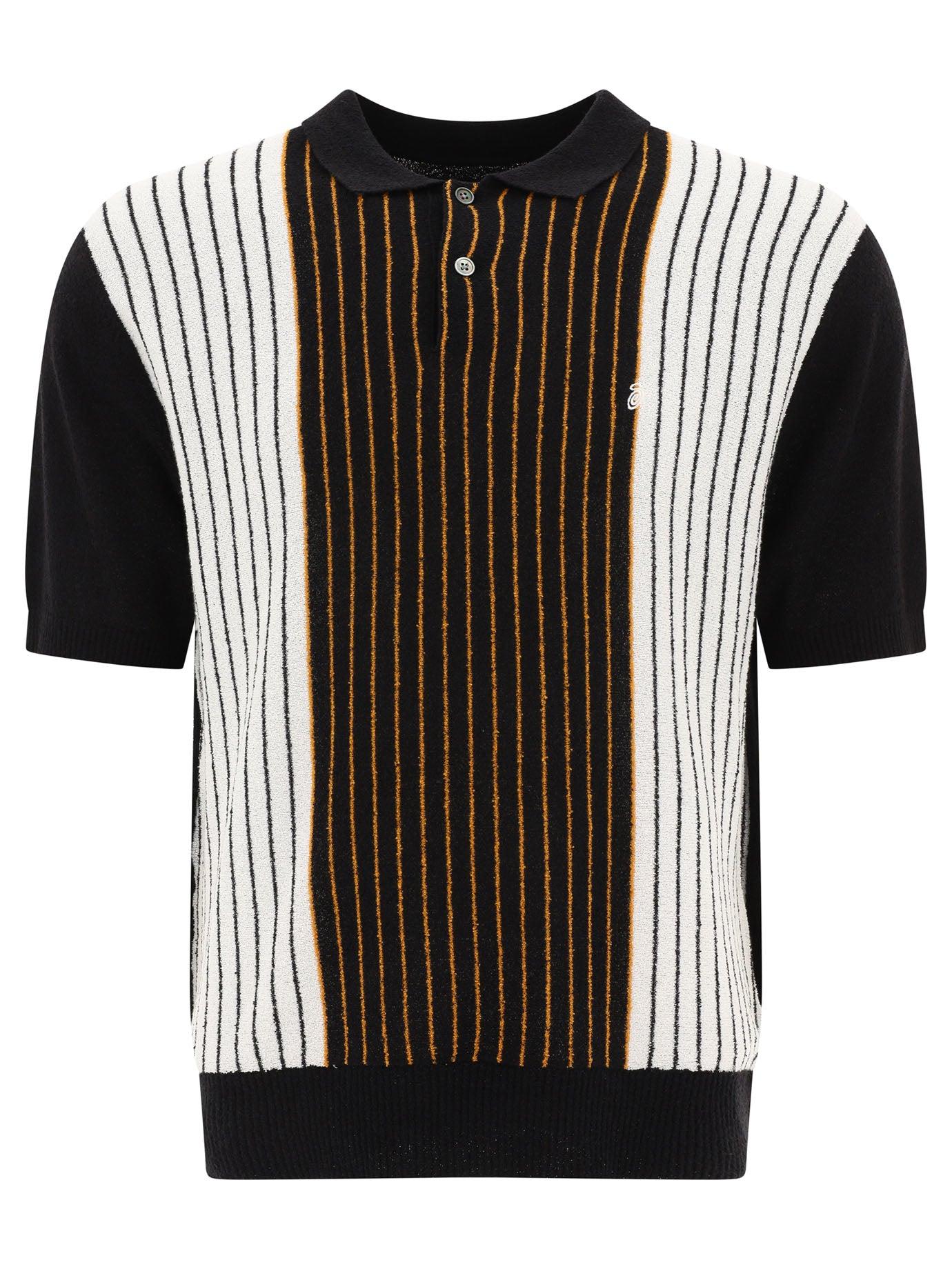 Stussy Textured Polo Shirt in Black for Men | Lyst