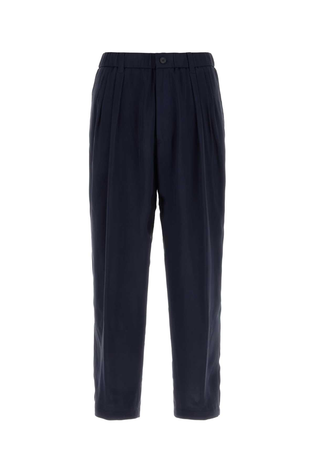Giorgio Armani Navy Blue Twill Pant for Men | Lyst UK