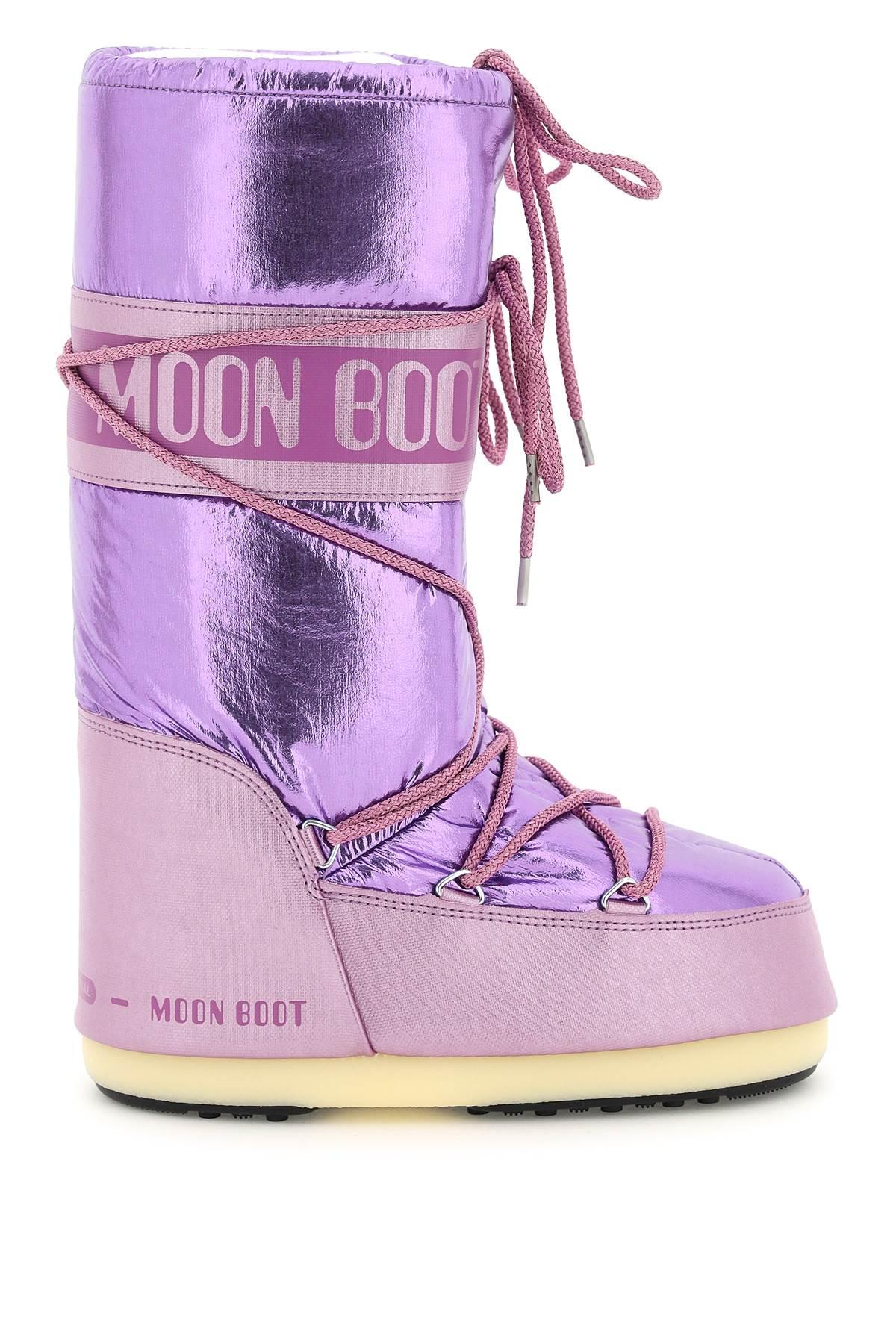 Moon Boot Metallic Snow Boots Icon in Purple | Lyst