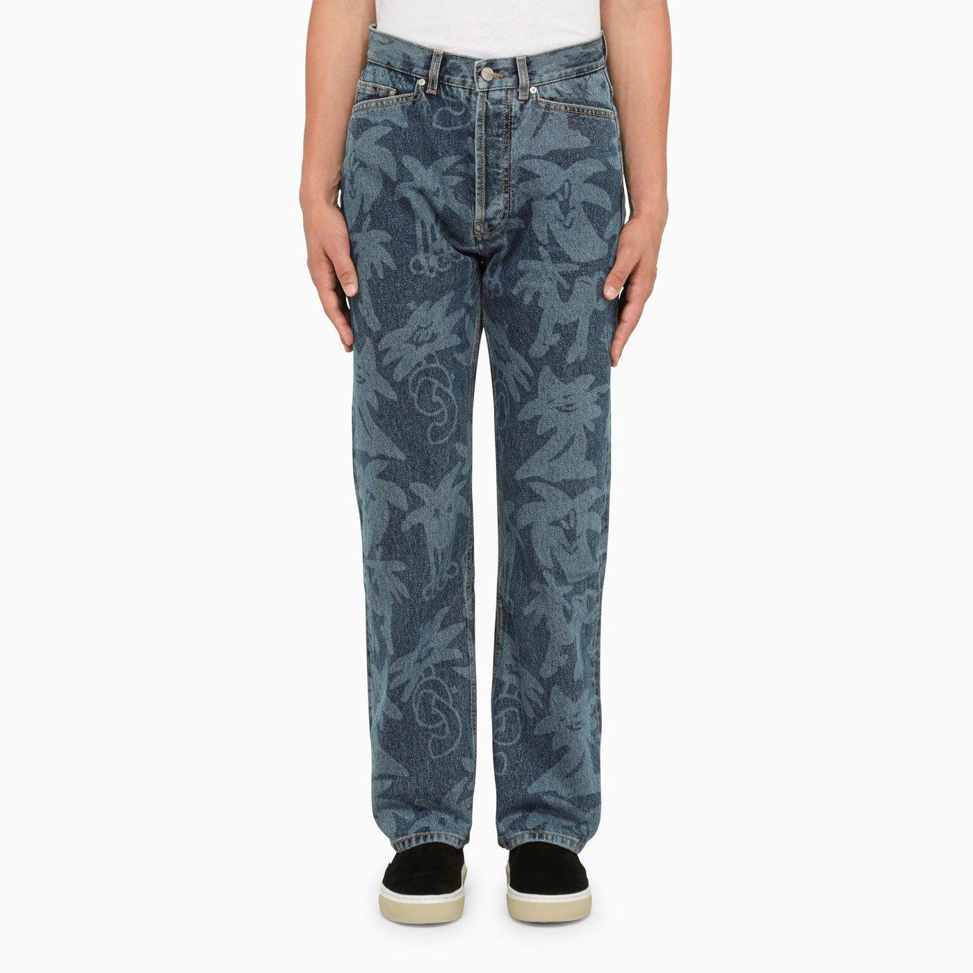 Palm Angels Blue Palmity A Laser Jeans for Men | Lyst