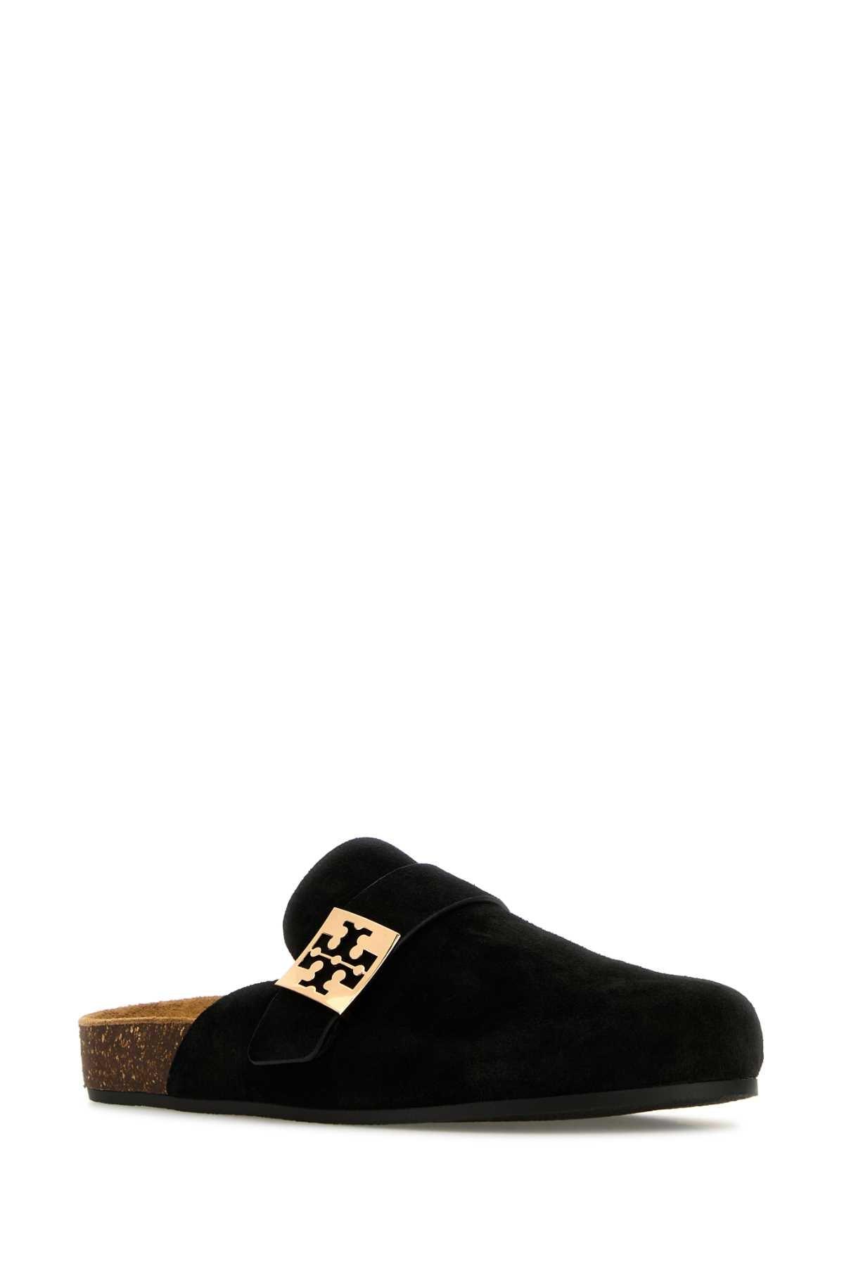 【関税&送料込】Tory Burch Black Suede Mellow Slippers Tory Burch Mellow Suede Buckle Clogs | Saks Fifth Avenue