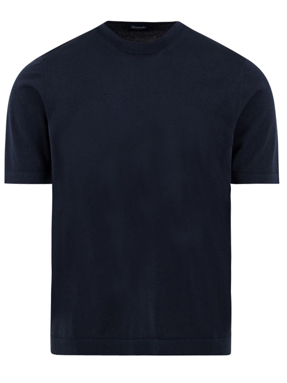 Tシャツ・カットソー Drumohr SS25 SHORT SLEEVES ROUND NECK T-SHIRT (D0GN100 770) Drumohr short-sleeve Cotton T-shirt | Blue | FARFETCH