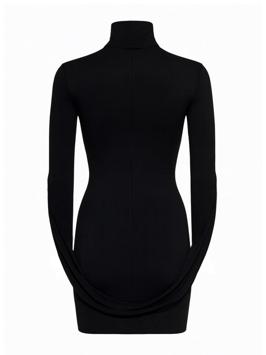 alexander wang asymmetrical draped dress ALEXANDER WANG Asymmetric draped cotton-jersey dress