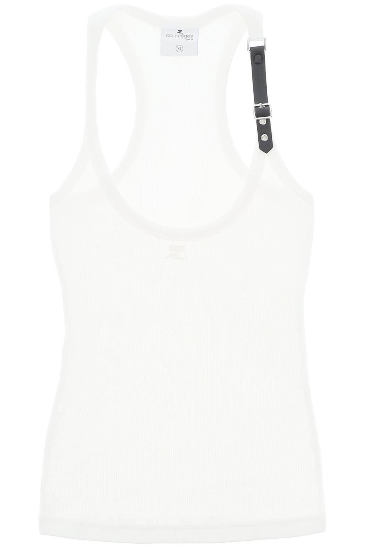 Courrèges White Holistic Buckle 90's Minidress